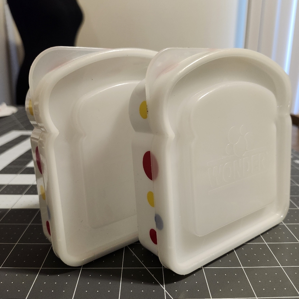 Vintage WonderBread Sandwich Containers - Set of 2